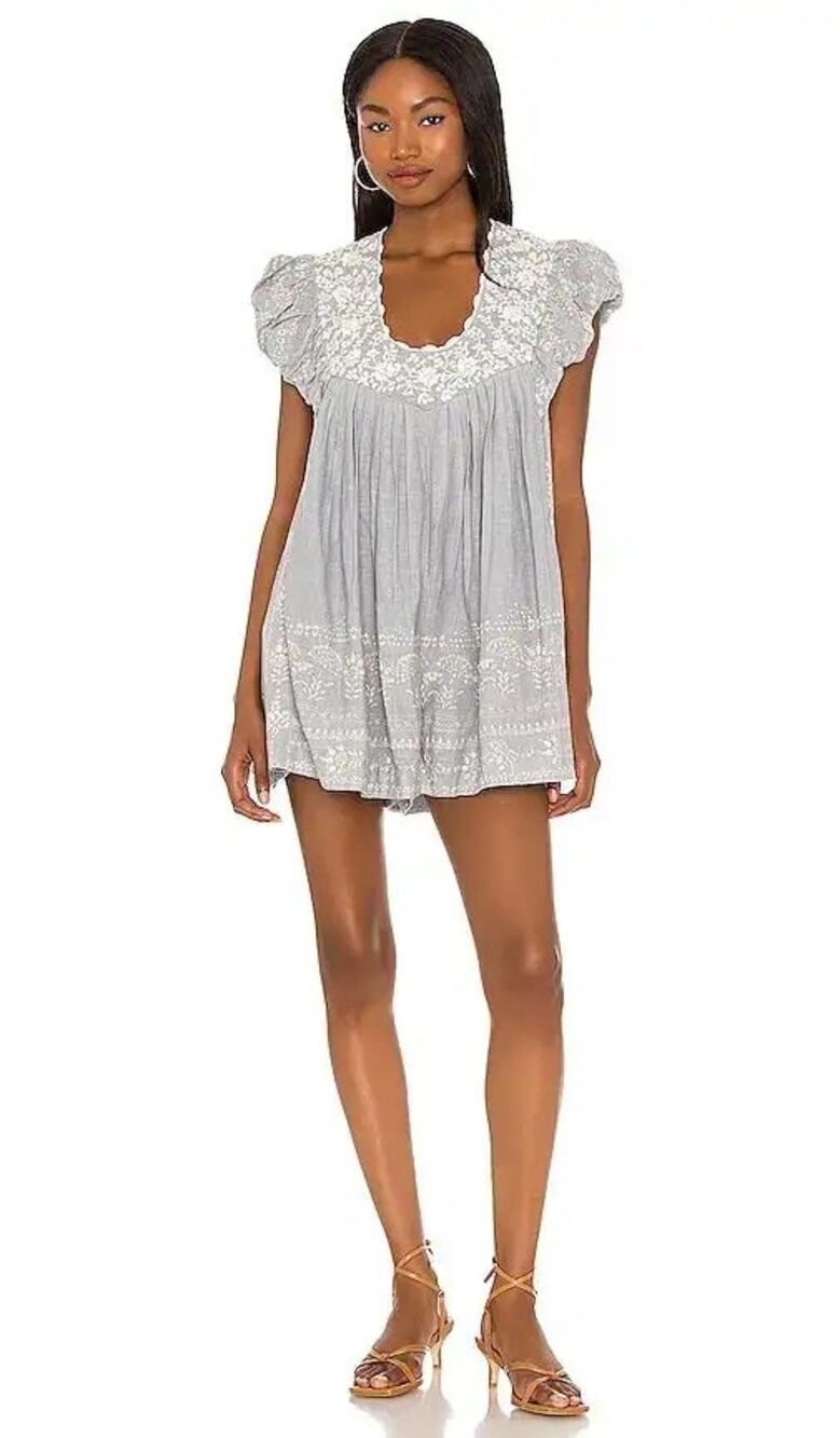 Free People Cutie Pie Romper in Slate Sz S